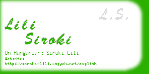 lili siroki business card